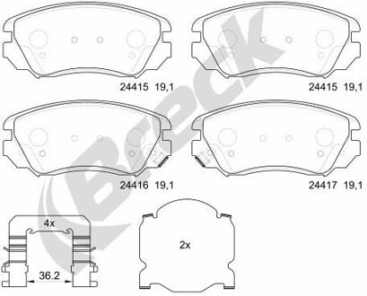 Chevrolet Remblokkenset, schijfrem 244150070110