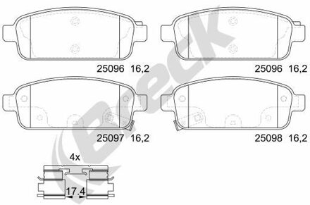 Chevrolet Remblokkenset, schijfrem 250960070420