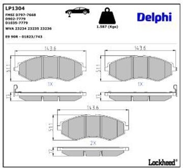 Chevrolet Remblokkenset, schijfrem LP1304