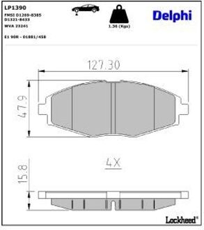 Chevrolet Remblokkenset, schijfrem LP1390