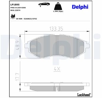 Chevrolet Remblokkenset, schijfrem LP1895