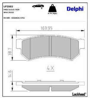 Chevrolet Remblokkenset, schijfrem LP2502
