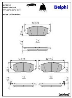 Chevrolet Remblokkenset, schijfrem LP3192