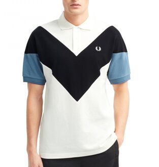 Chevron Polo Shirt - Wit - Heren - maat  S