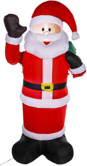 CHI HI grote opblaasbare kerstman - 180 cm - met verlichting/beweging - Opblaasfiguren Rood