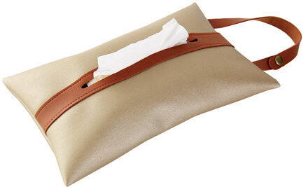 Chic Hangable Tissue Case Box Pu Leather Home Auto Handdoek Servet Papers Dispenser Houder Box Case Decoratie Woonkamer goud