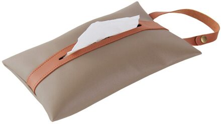 Chic Hangable Tissue Case Box Pu Leather Home Auto Handdoek Servet Papers Dispenser Houder Box Case Decoratie Woonkamer kameel