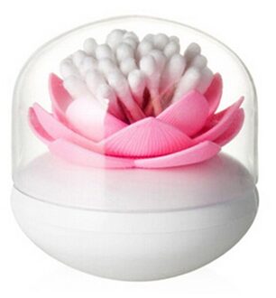 Chic Lotus Bloem Katoenen Bud Houder Tandenstoker Case Wattenstaafje Doos Huisinrichting roze
