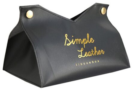 Chic Simple Pu Leather Cover Tissue Doos Desktop Servet Pompen Papier Houder Opslag Container Papers Dispenser Thuis Organizer zwart