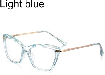 Chic Vlinder Brillen Frame Voor Vrouwen Crystal Cutting Oppervlak Optische Eyewear Frame Kan Worden Uitgerust Met Bijziendheid Bril licht blauw