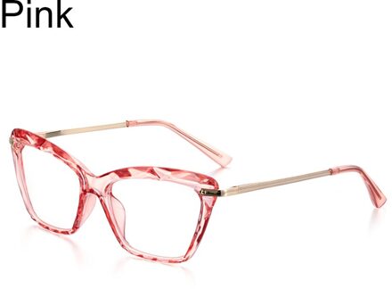 Chic Vlinder Brillen Frame Voor Vrouwen Crystal Cutting Oppervlak Optische Eyewear Frame Kan Worden Uitgerust Met Bijziendheid Bril roze