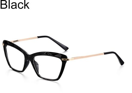 Chic Vlinder Brillen Frame Voor Vrouwen Crystal Cutting Oppervlak Optische Eyewear Frame Kan Worden Uitgerust Met Bijziendheid Bril zwart