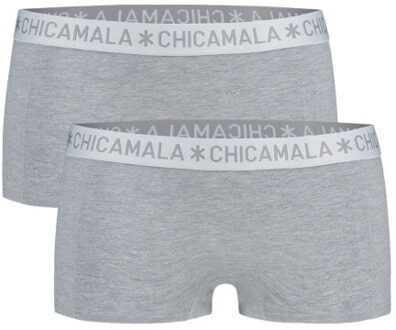 Chicamala Dames - 2-Pack Basic Boxershorts - Grijs - L
