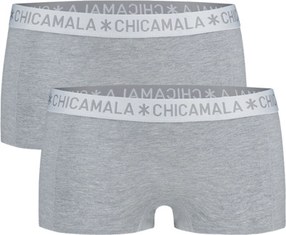 Chicamala Dames - 2-Pack Basic Boxershorts - Grijs - S