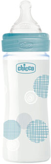 Chicco Zuigfles 240 Ml Polymeer/siliconen Blauw/transparant