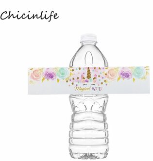 Chicinlife 12 pcs Eenhoorn Water Fles Wraps Eenhoorn Partij Decoratie Fles Water Stickers Verjaardagslevering diep saffier