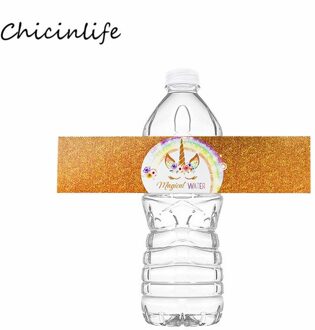 Chicinlife 12 pcs Eenhoorn Water Fles Wraps Eenhoorn Partij Decoratie Fles Water Stickers Verjaardagslevering Olijf