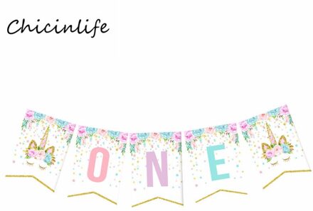 Chicinlife Eenhoorn EEN Banner Kids 1St Verjaardagsfeestje Decoratie Eenhoorn Gunst Verjaardag Guirlande