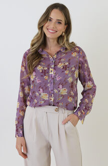 Chiffon Print Blouse Paars