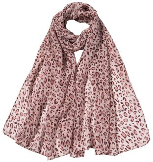 Chiffon Zijde Vrouwen Luipaard Print Zachte Sjaal Lente Airconditioning Sjaals Hijab Lady Sjaal Mooie Strandlaken roze