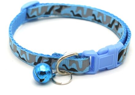 Chihuahua Katten Kleine Hond Kraag Camouflage Huisdier Kraag Verstelbare Gesp Halsbanden Anti-verloren Kat Puppy Dierbenodigdheden Blauw
