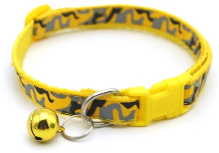 Chihuahua Katten Kleine Hond Kraag Camouflage Huisdier Kraag Verstelbare Gesp Halsbanden Anti-verloren Kat Puppy Dierbenodigdheden geel