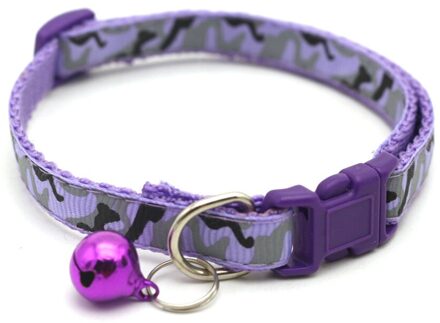 Chihuahua Katten Kleine Hond Kraag Camouflage Huisdier Kraag Verstelbare Gesp Halsbanden Anti-verloren Kat Puppy Dierbenodigdheden Paars