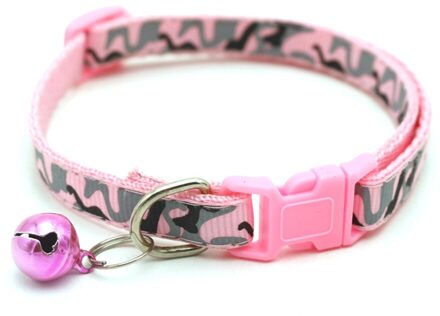 Chihuahua Katten Kleine Hond Kraag Camouflage Huisdier Kraag Verstelbare Gesp Halsbanden Anti-verloren Kat Puppy Dierbenodigdheden Roze