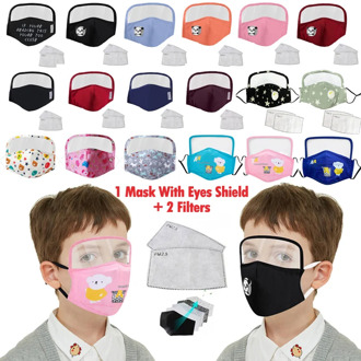 Child Dustproof Outdoor Face Protective Face Mask with Eyes Shield + 2 Filters Scarf Face Mascarillas Máscara facial 9