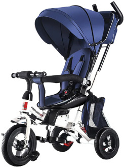 Child Tricycle Stroller Folding Three Wheels Bicycle Rotating Seat Baby Car Convertible Handle Free-inflation Wheels