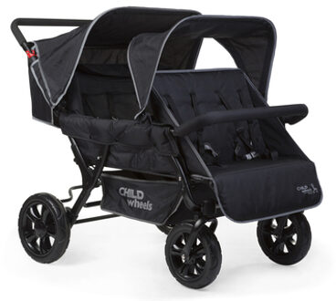 Childhome Vierlingbuggy Two By Two Zwart