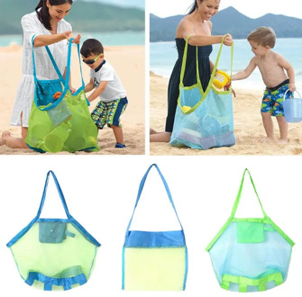 Children Beach Mesh Toys Game Bag Organizer Kids Folding Sand Away Net Tote Outdoor New