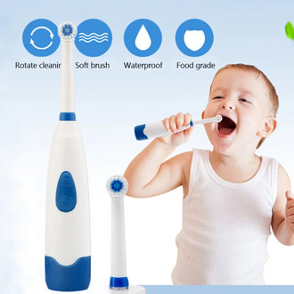 Children Electric Toothbrush Teeth Whitening Rotating Child Electric Toothbrush Cute With Waterproof Brush 2 Head Replace Gift