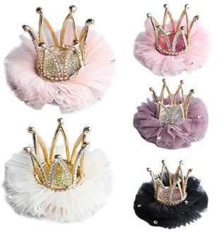 Children Kidds Girl Princess Rhinestone Crystal Lace Crown Hairpin Clip New Style Gift Decoration Accessory