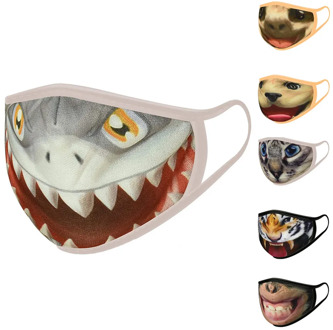 Children Mouth Mask Cartoon Print Face Cover Reusable Breathable Mouth Caps Anti Pollution Face Shield Washable Earloop Mask
