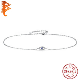 Children Necklace 925 Sterling Silver Blue Clear CZ Crystal Lucky Eye Necklace for Girls Kids Birthday Gift 2019 Genuine Jewelry
