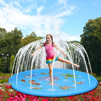 Children Play Water Mat Games Beach Mat Children Baby Play Game Outdoor Inflatable Spray Water Sprinkler Cushion Mat Toys