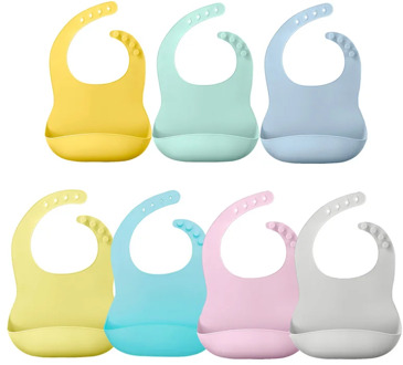 Children's Cartoon silicone Bibs Silica Gel Saliva Bag Baby Saliva Water-proof Bibs