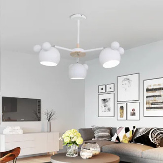 Children's chandelier wood children hang wall lamp Nordic modern minimalist fashion creative solid corridor bedroom