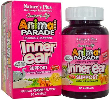 Children's Chewable Inner Ear Support, Natural Cherry Flavor (90 Animals) - Nature's Plus