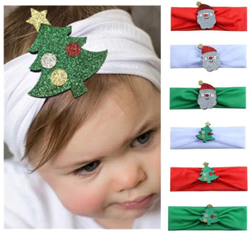 Children's Christmas Headbands Hair Strap Elastic Baby Girl Children Kids Headwear Santa Claus Xmas Tree Hair Accessories Bebe