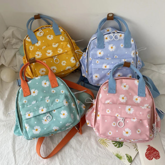 Children's Daisy Print Cute Backpacks Girls Small School Bags Outing Lightweight Mini Backpacks Small Kids Multifunction Bagpack