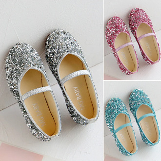 Children's Fashion Shoes For Girls Medium Big Kids Dress Shoes With Rhinestone Crystal Flats Pearls Princess Wedding Party Shoes