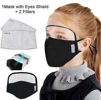 Children's Outdoor Cotton Face Cover With Eyes Shield + 2 Mask Replacement Pads Reusable Washable Suitable For School Use masque