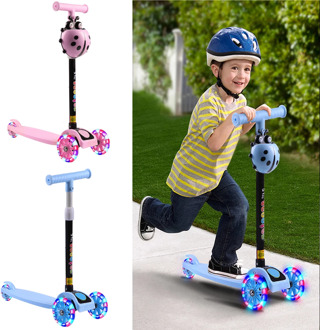 Children's Scooter Kick Push Kid T Bar 3 LED Wheel Adjustable Scooters Kids Birthday Gift Fun Sport Toy Scooter For Tricks