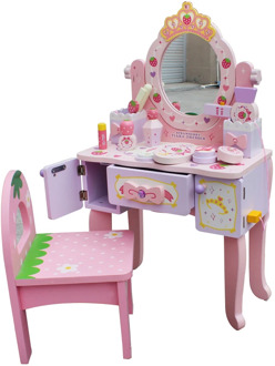 Children's Simulation Wooden Dressing Table Princess Makeup Table Play House Girl Storage Jewelry Box Toy Birthday Gift