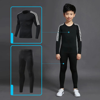 Children's sports suit 2 sets of sportswear jogging children training suit compression thermal underwear football clothing