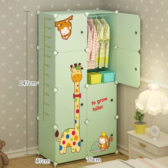 Children's Wardrobe Cartoon Baby Baby Baby Wardrobe Cloth Assembled Simple Multi-purpose Plastic Cabinet