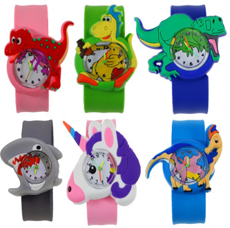 Children's Watch 30 Kinds of Cartoon Dinosaur Shark Unicorn Santa Claus Pat Watch Strap Kids Watch for Boys Girls Baby Toy Clock