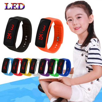 Children's watch LED sports children's watch male and female PU electronic digital clock bracelet watch boy girl gift watch